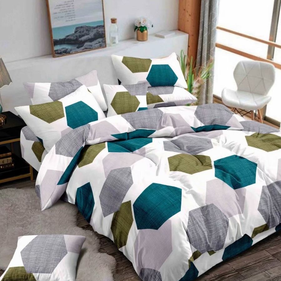 Hình ảnh Bộ Drap Gối Microfiber Hexagon - 011