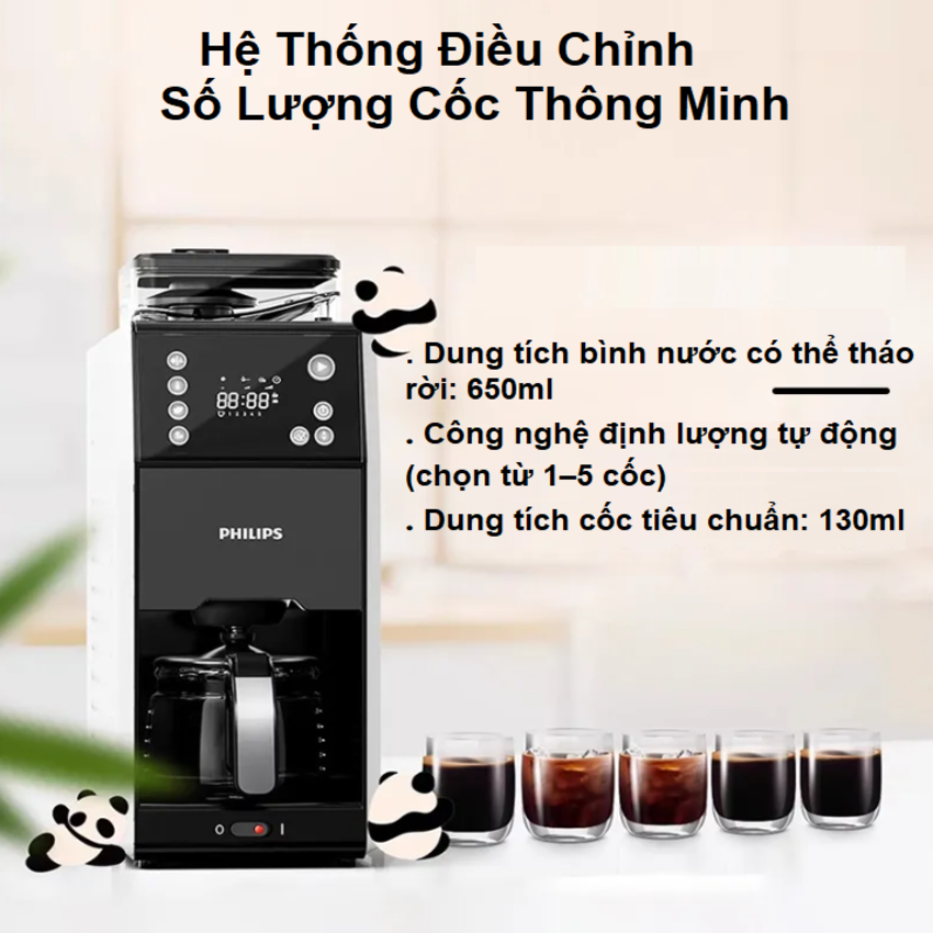 Máy pha cà phê Drip xay và pha tự động, thương hiệu Hà Lan cao cấp Philips - HD7901/10. HÀNG CHÍNH HÃNG