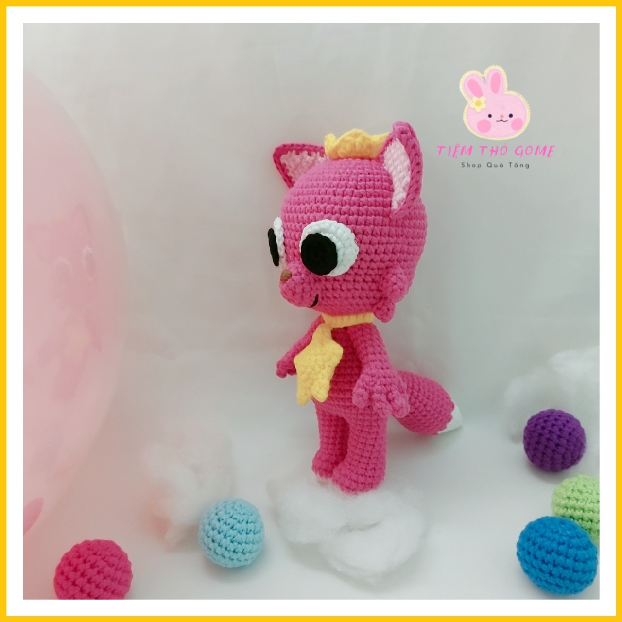 Thú len nhồi bông handmade - Pinkfong - An toàn cho bé