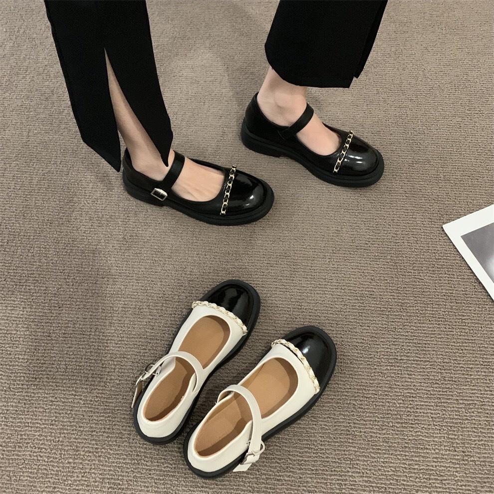 Giày búp bê nữ Mary Jane FAROSA giày lolita khoá cài vuông đế cao 3cm phối xích cực xinh-TK01