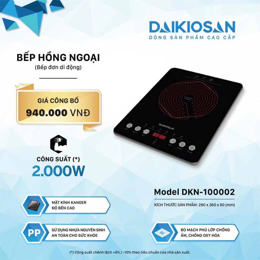 Bếp hồng ngoại Daikiosan DKN-10000 Hàng chính hãng