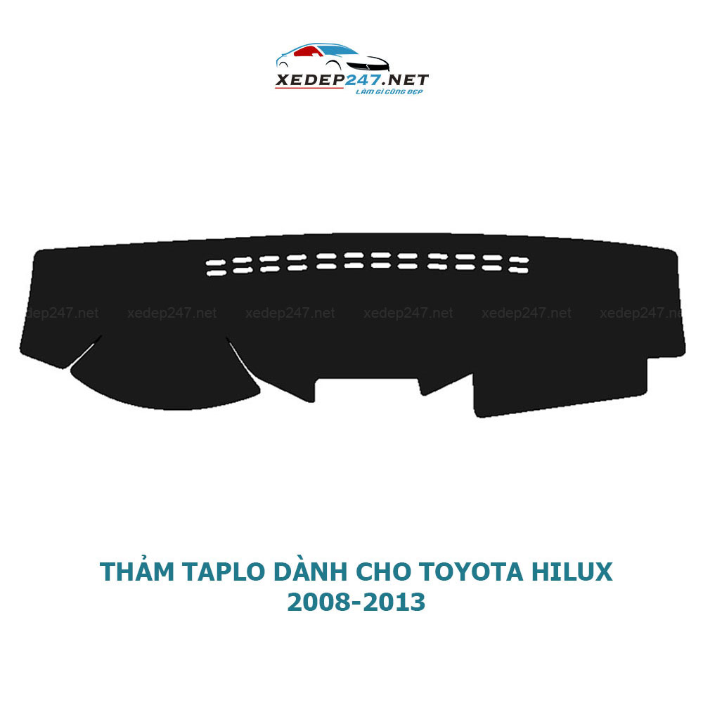 Thảm Taplo dành cho xe Toyota Hilux 2008 đến 2019 chất liệu Nhung, da Carbon, da vân gỗ