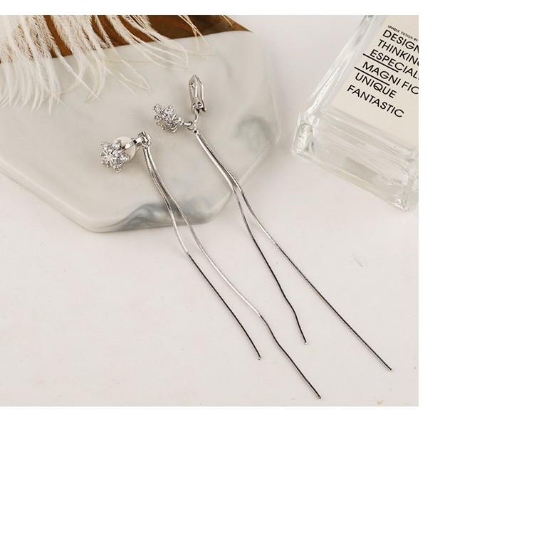 Bông tai nữ tròn đính đá sáng đẹp chuẩn bạc ta
