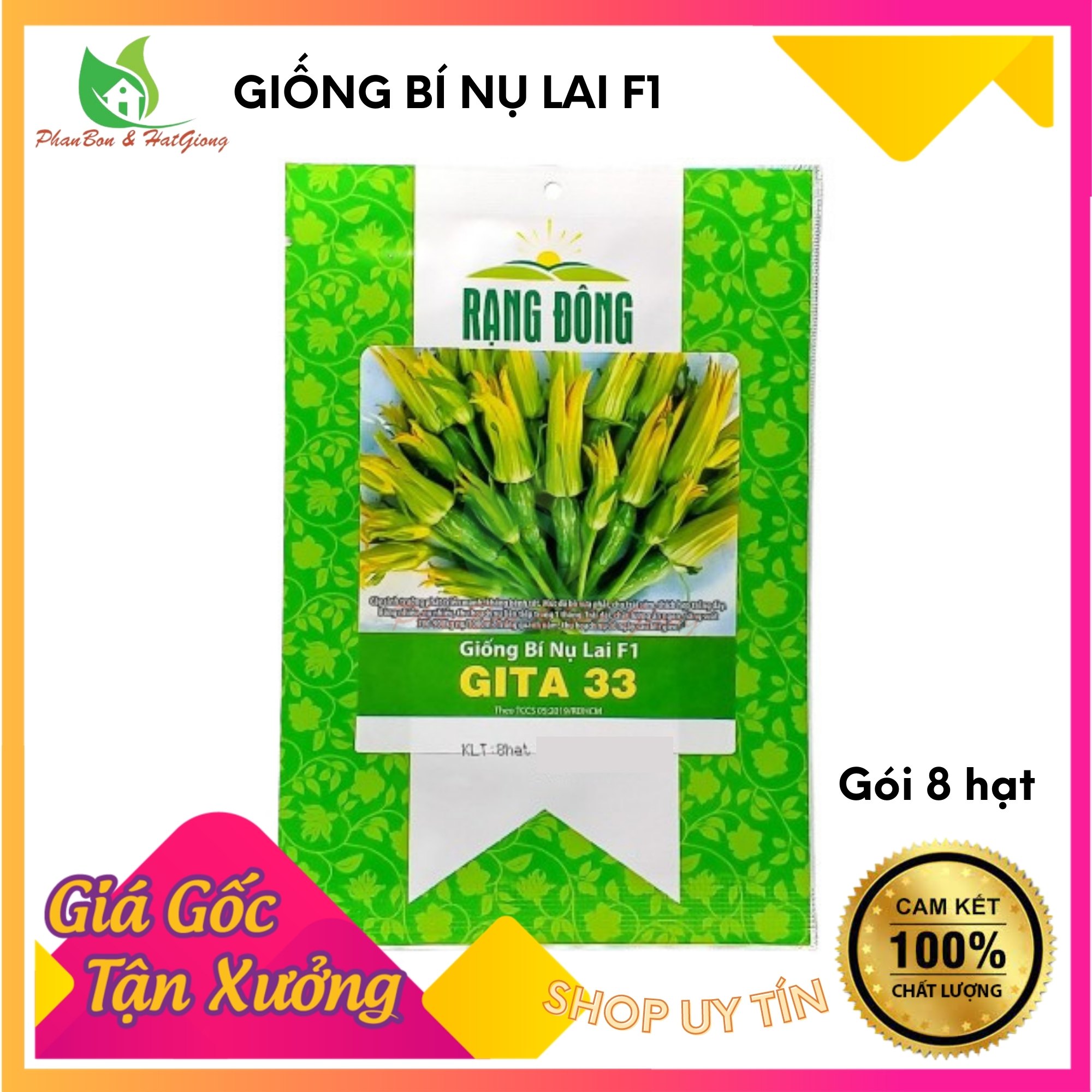 Hạt Giống Bí Nụ Ăn Non Lai F1 Rạng Đông Dễ Trồng, Siêu Nụ - Shop Phân Bón và Hạt Giống