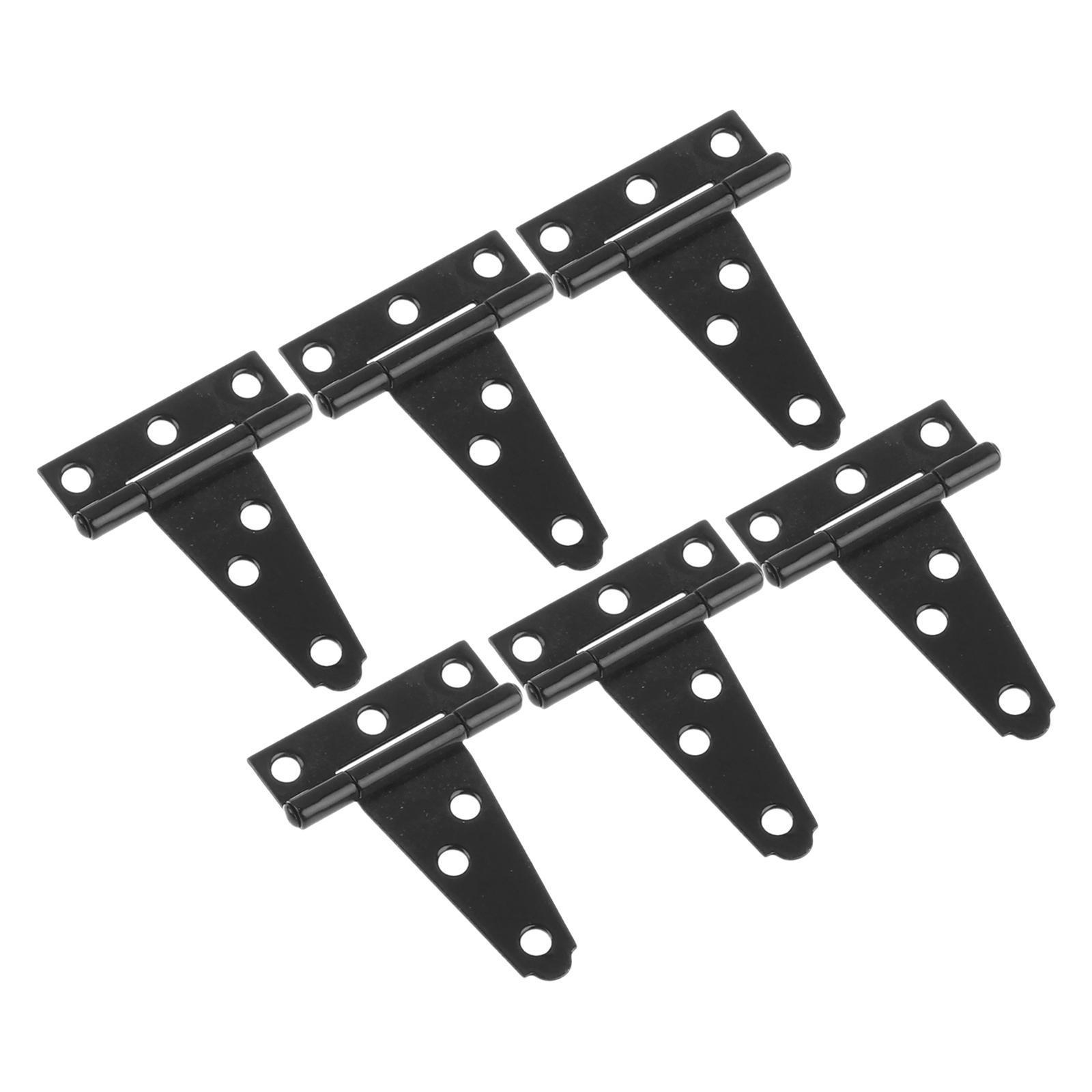 T Strap Hinge Rustproof Black Triangular Hinge T Hinge for Barn Door Cabinet