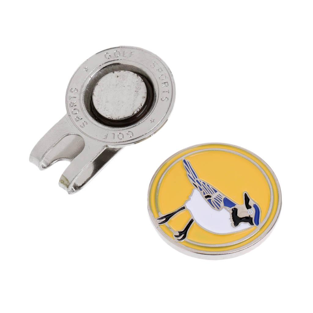 2 Pieces Golf Ball Marker Bird Hat Clip Golf Gift