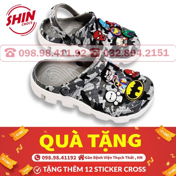 dép crossdép cross vảy sơn họa tiết ràn ri camo trắng SHINCR661T tặng thêm 12 sticker cross