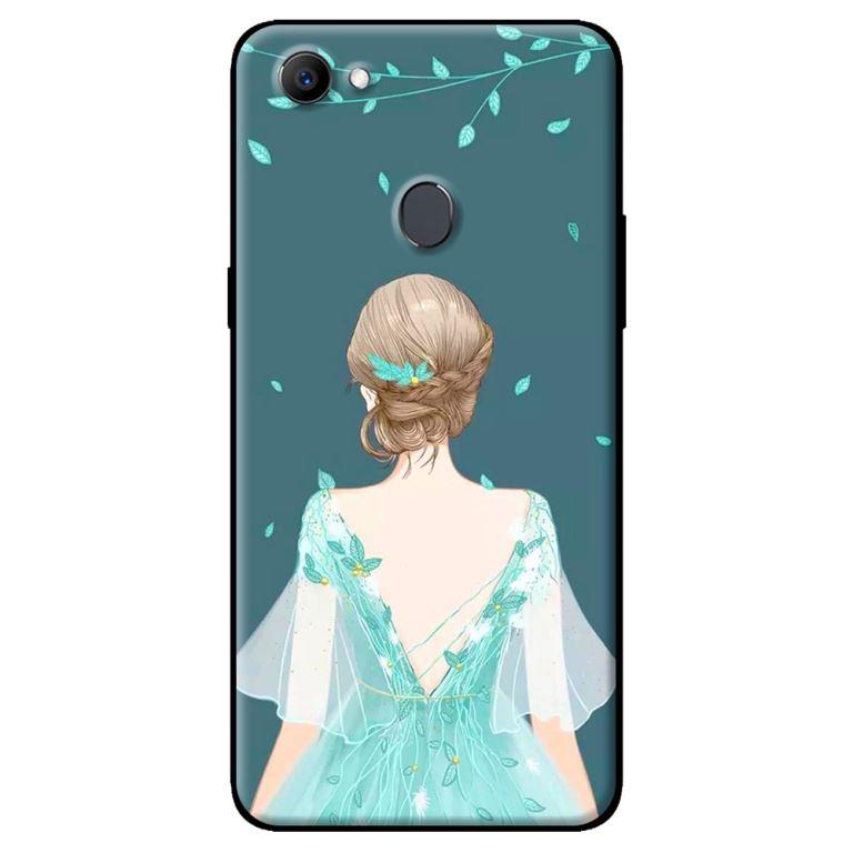 Ốp in cho Oppo F7 Cô Gái Nền Xanh - Hàng chính hãng