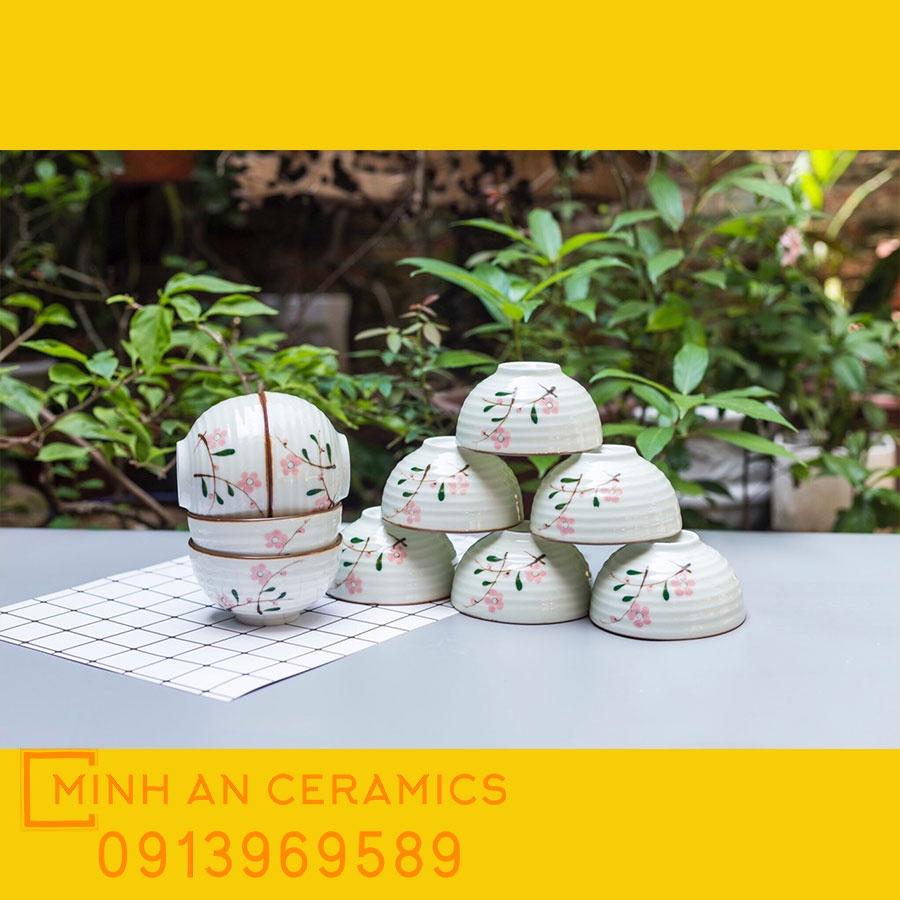 Combo 10 bát cơm gốm sứ Minh An Bát Tràng