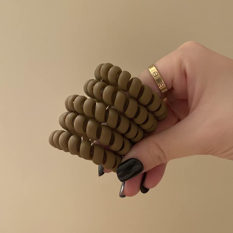 HỘP 6 DÂY CHUN BUỘC TÓC LÒ XO TONE MÀU VINTAGE SIÊU XINH CHO NỮ