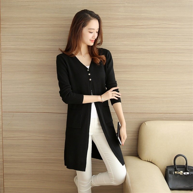 Áo khoác cardigan nữ dài tay dáng dài Dv32