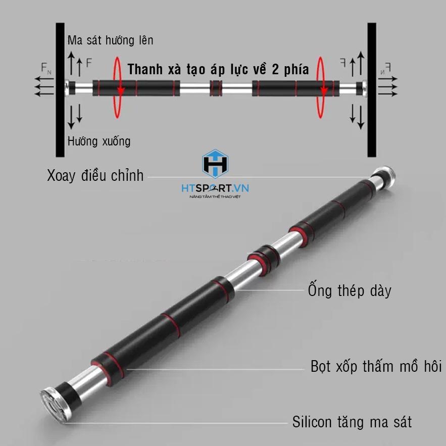 Xà Đơn, Thanh Xà Đơn Treo Tường Gắn Cửa Tập Gym, Tùy Chỉnh Độ Dài 60 - 150cm