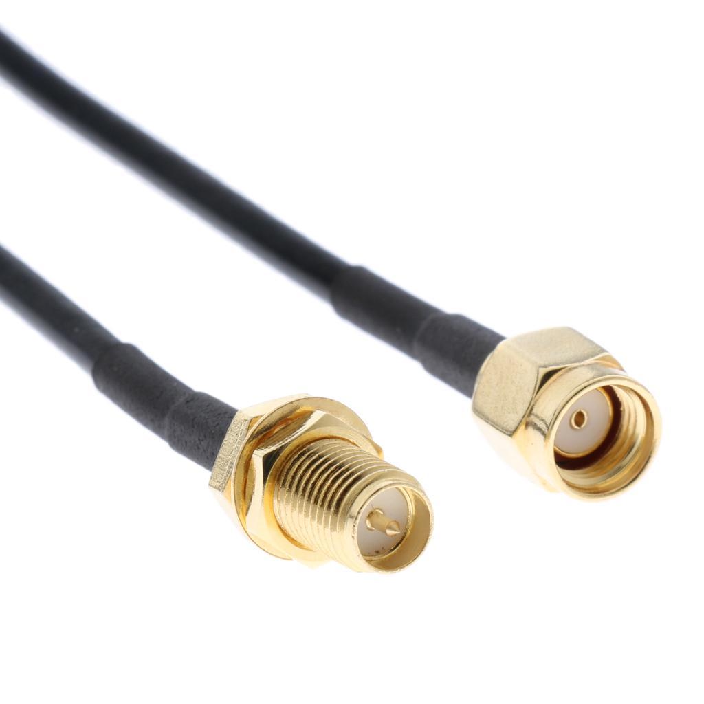 2pcs 20M/65.6ft GR174 Antenna Extension Cable RP-SMA Male to Female Connector