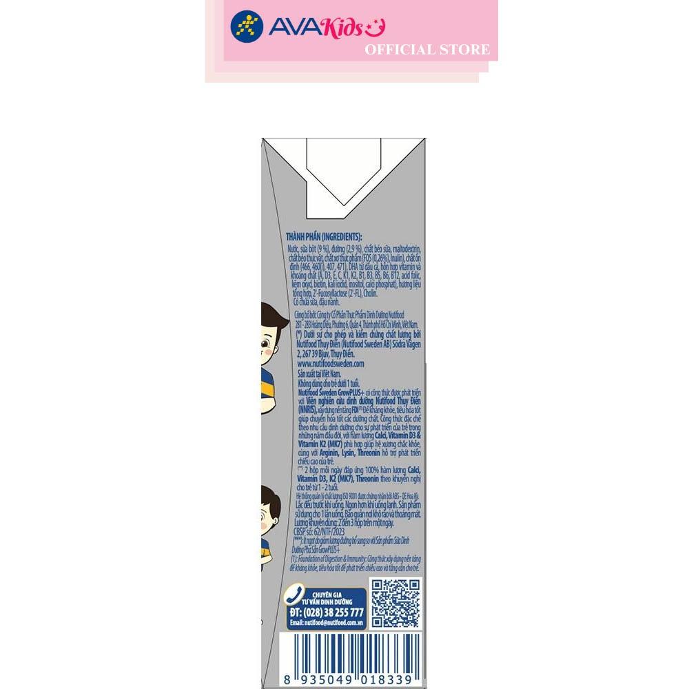 Lốc 4 hộp sữa pha sẵn Nutifood GrowPLUS+ bạc hương vani 180 ml (từ 1 tuổi)