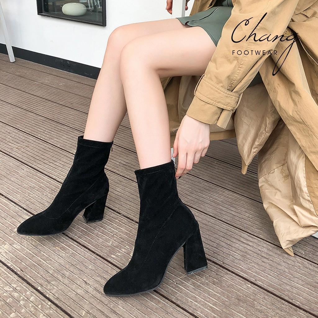Boot nữ cao cổ Hàn Quốc | HÀNG CAO CẤP | Bốt da lộn đế cao 6cm và 8 cm