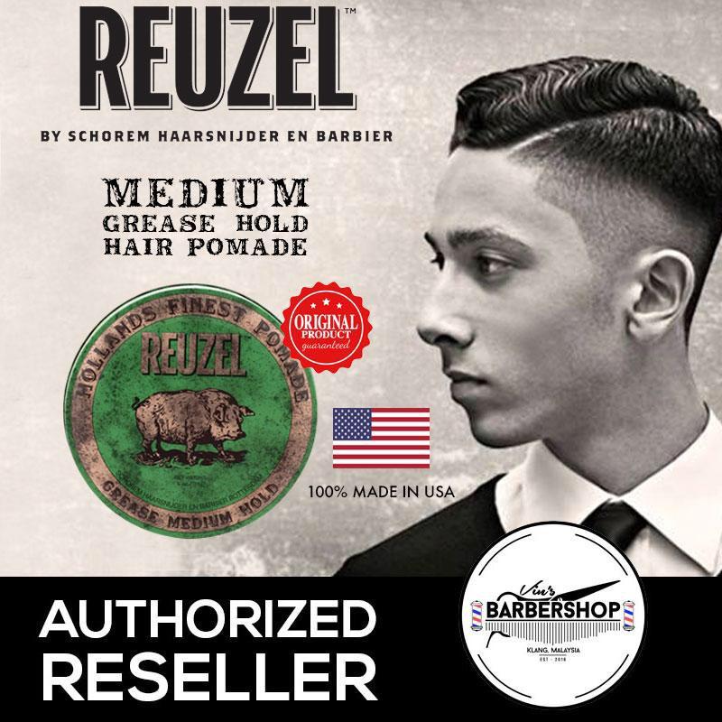 Sáp tạo kiểu tóc Reuzel Green Grease Medium Hold giữ nếp trung bình độ bóng vừa (USA)
