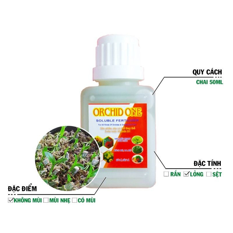 Orchid One kéo dài đọt, kích rễ phong lan, hiệu quả trên tất cả các loại lan chai 50 ml