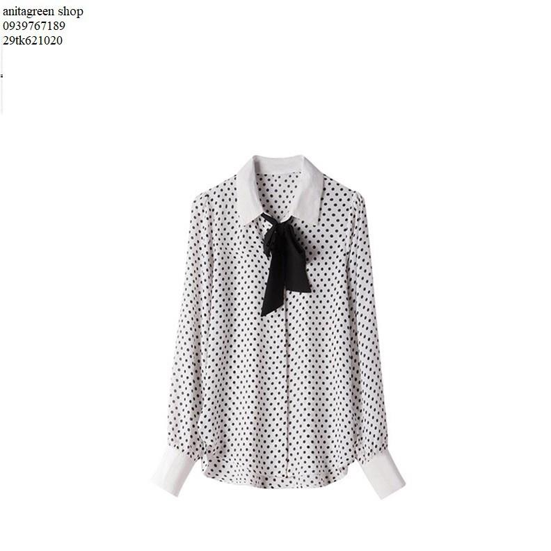 Tk621020-SƠ MI NỮ CHẤM BI TAY DÀI