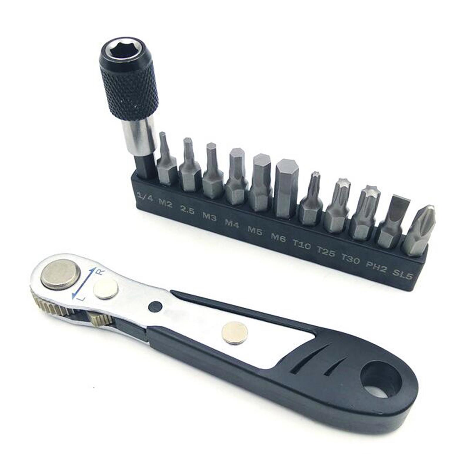 Socket Set Small Disc Ratchet Wrench Bicycle Alloy Steel Spanner Repair Tools Kit Ratchet Sleeve Bike Maintenance Socket Tools