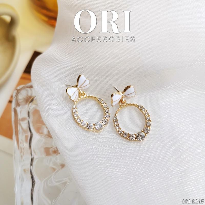 Bông tai Nơ đính đá Thekla xinh xắn ORI ACCESSORIES B215
