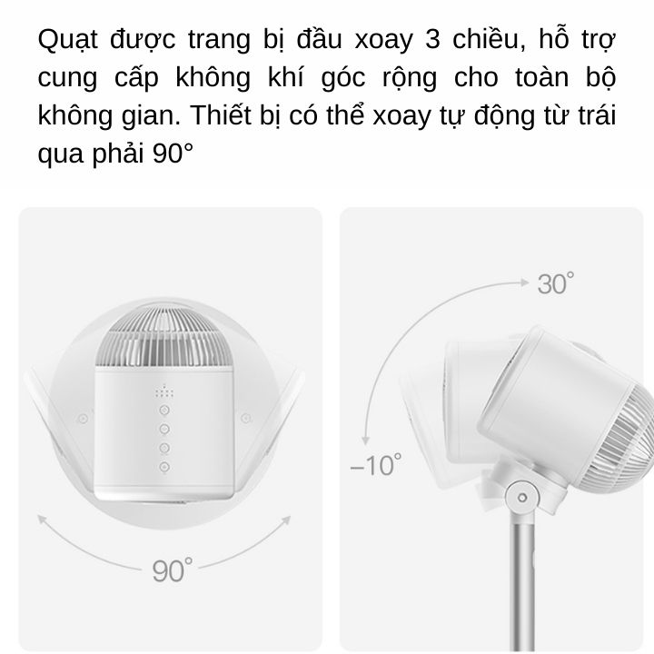 Quạt lưu thông không khí thông minh DEM-FD500 điều khiển bằng điện thoại