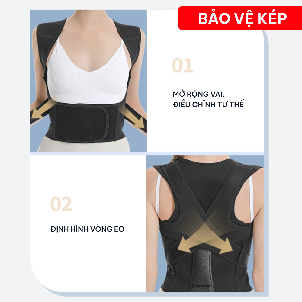 Đai chống gù lưng nam, nữ, trẻ em hỗ trợ cải thiện vóc dáng chính hãng GoodFit GF716P