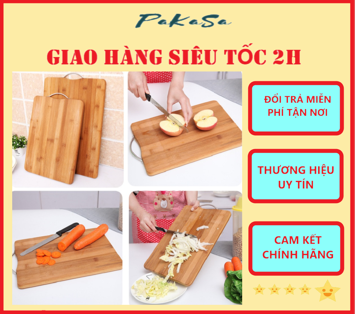 Thớt Gỗ Trúc Hình Chữ Nhật Cao Cấp An Toàn Cho Sức Khỏe - Hàng Chính Hãng 