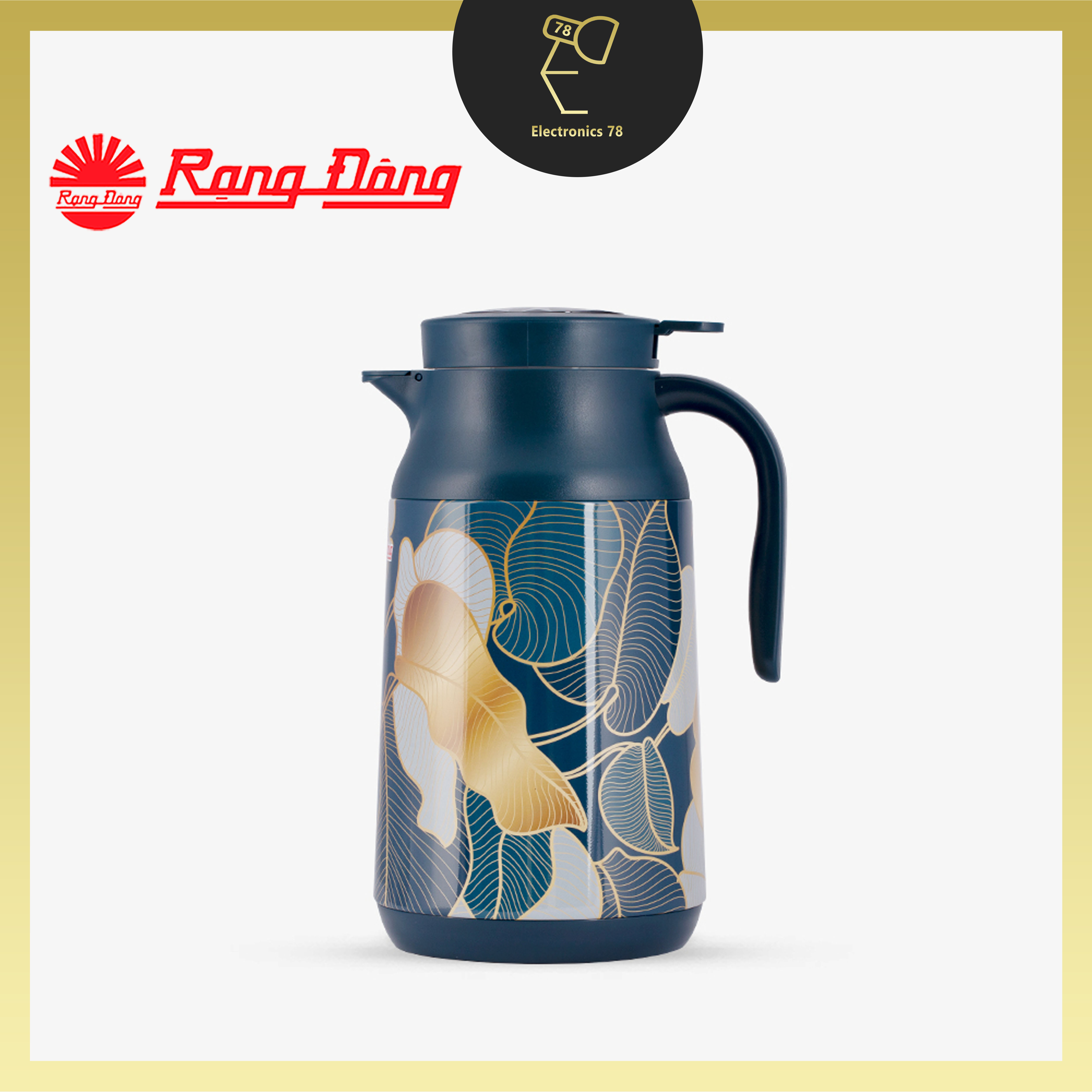 Phích trà giữ nhiệt, Hiển thị nhiệt độ 1.3 Lít Rạng Đông, Bình pha trà và thảo dược - 1300 TS1.E