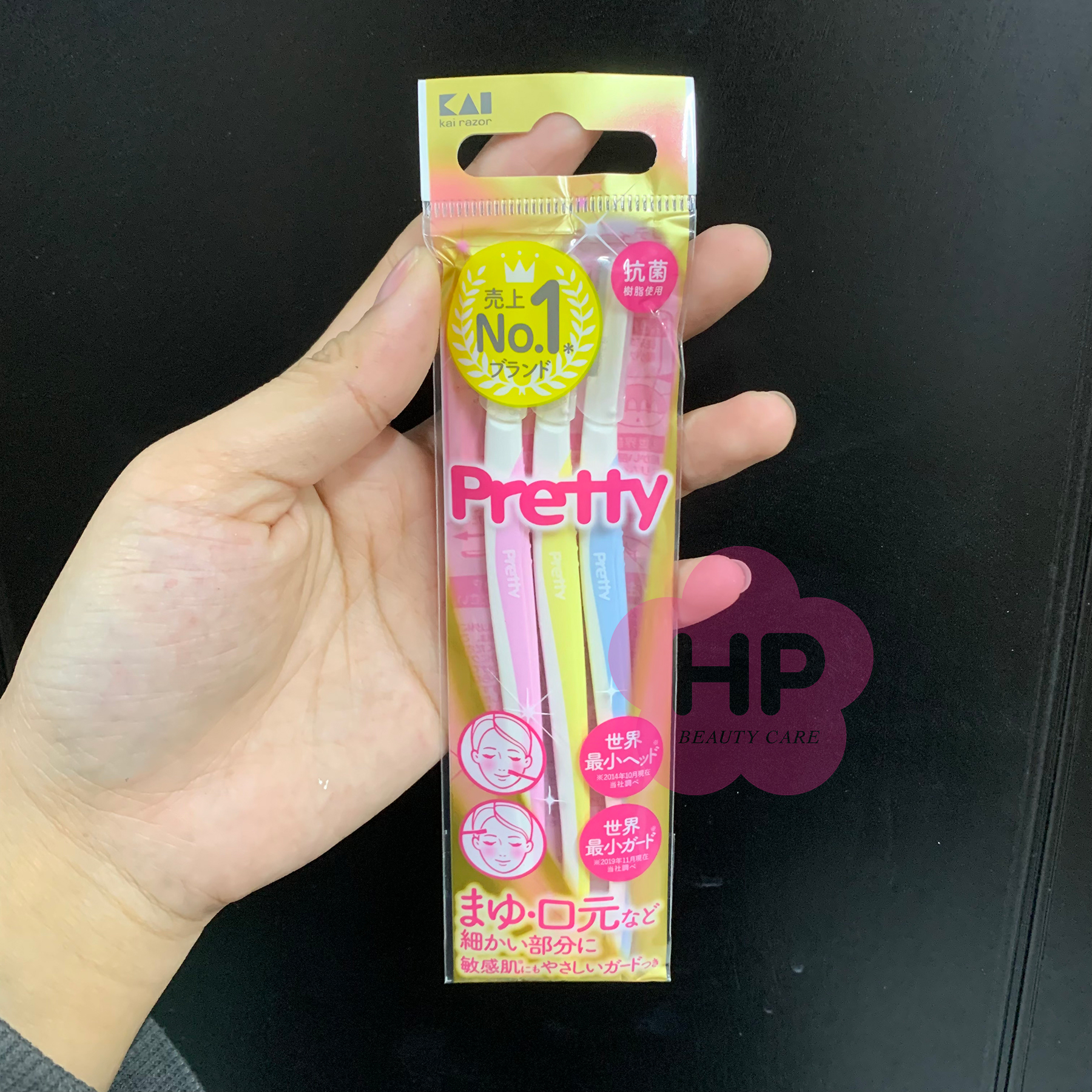 Dao Cạo Lông Mày Cán Dài Lưỡi Thép Không Gỉ Kai Pretty 00188