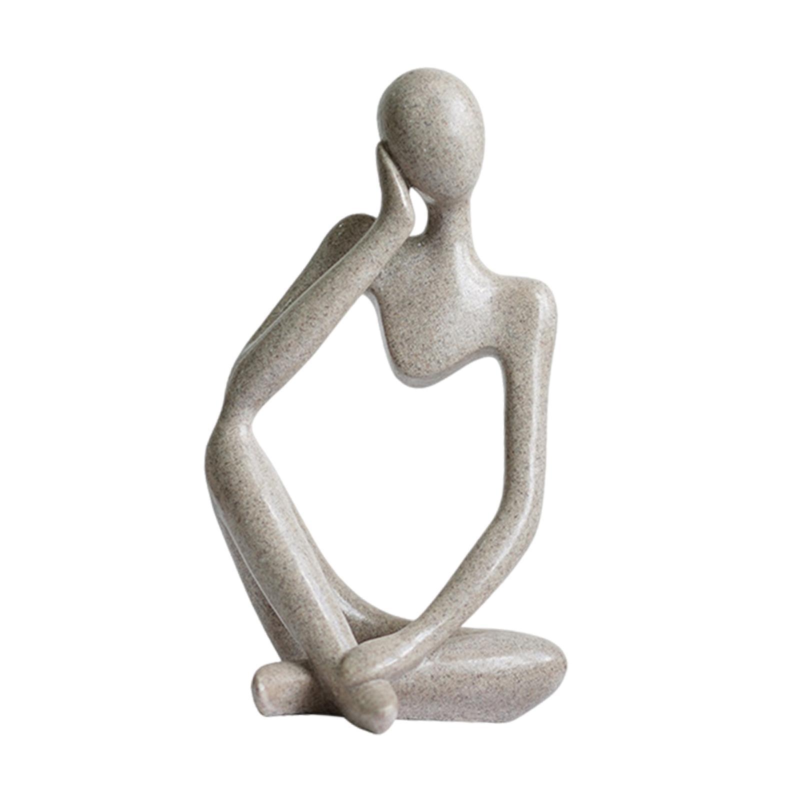 Abstract Thinker Statue Resin Abstract Figurine Nordic Resin Statue Miniature Sculpture Figurines Art for Desktop Shelf Hotel