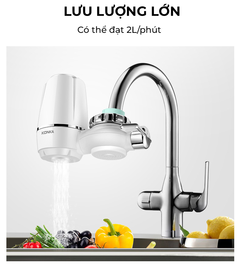 Bộ lọc nước tại vòi KONKA KPW - LT01 lọc sạch nước an toàn không mùi clo