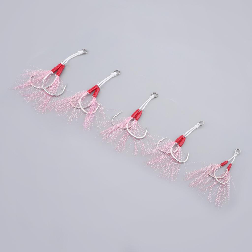 2pcs Jigging Assist Hooks Slow Pitch High Carbon Steel Double Saltwater Fishing Hook Jigs