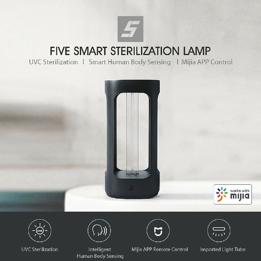Đèn Khử Trùng Thông Minh Xiaomi Youpin FIVE YSXDD001YS Bằng Tia UVC Tiêu Diệt 99.99% Vi Khuẩn Có Tuổi Thọ Đến 9000 Giờ