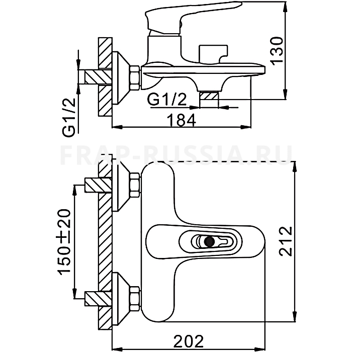 SEN TẮM NÓNG LẠNH PHỦ SỨ NHẬP KHẨU NGA FRAP F3249