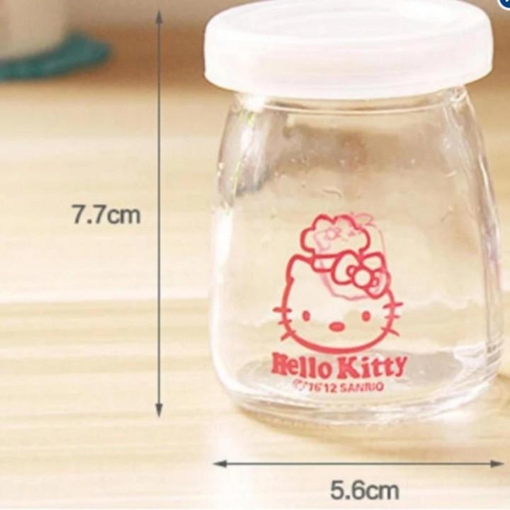 Bộ 12 Hũ Thủy Tinh Làm Sữa Chua Hello Kitty 100ml