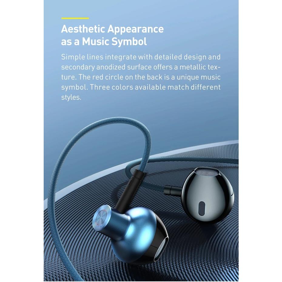 Tai nghe AUX 3.5mm Baseus Encok H19 Wired Earphone - Hàng Chính Hãng