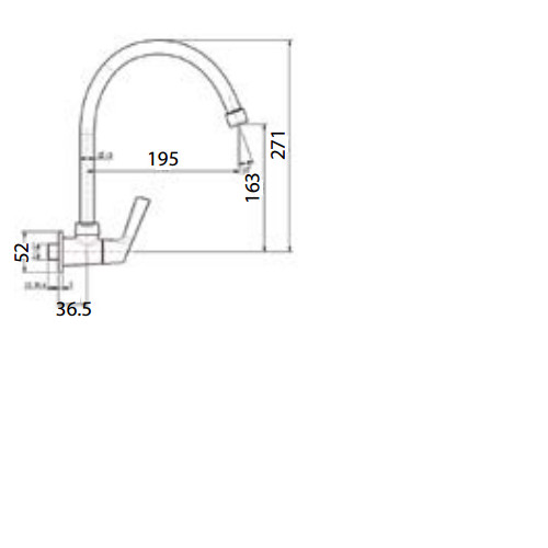 Vòi bếp lạnh gắn tường (âm tường) American Standard Winston WF-T707(FFAST707)