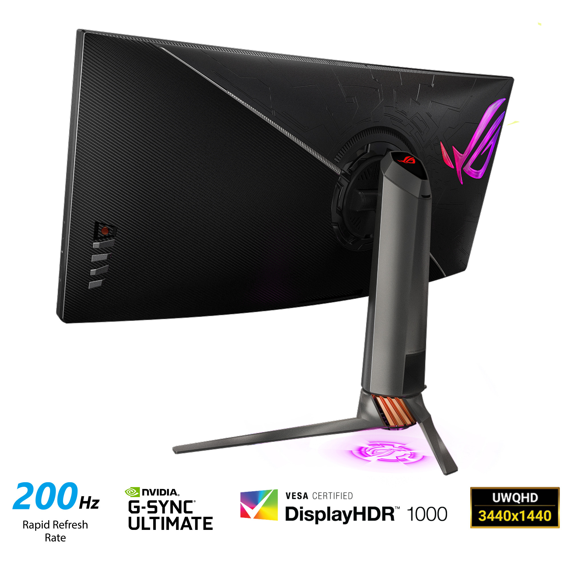 Màn Hình Chuyên Game HDR Siêu Rộng ASUS ROG Swift PG35VQ 35” 21:9 UWQHD (3440 x 1440) 2ms 200Hz VA G-Sync Ultimate Eye Care DisplayPort HDMI USB Aura Sync HDR10 Display HDR 1000 - Hàng Chính Hãng