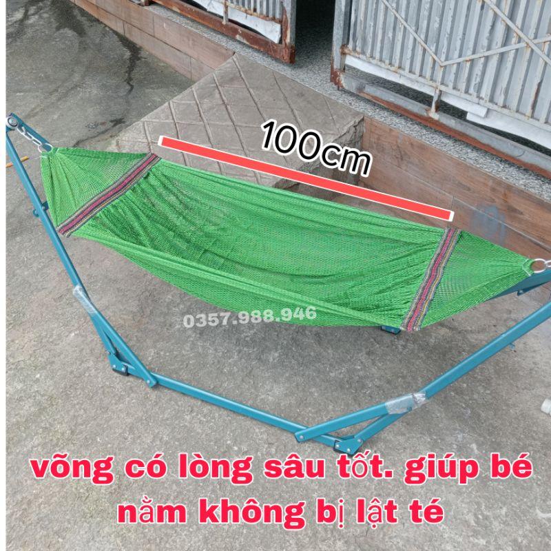 Võng lưới cán thép cho bé, đầu cán thép 40cm chất vải dày rộng phù hợp với khung em bé (không kèm khung)