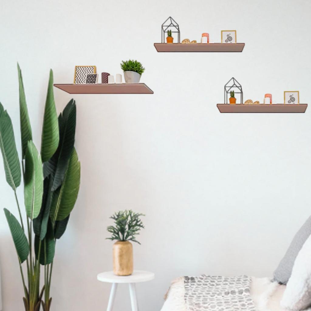 SET OF 3 WALL MOUNTED FLOATING SHELVE DISPLAY STORAGE SHELF