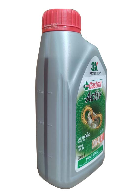 Dầu động cơ xe số Castrol Activ 4T, 20W-40, 0,8L (800ML)