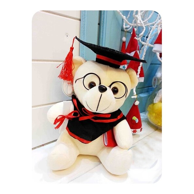 Gấu teddy tốt nghiệp đeo kính - Trắng - 50cm