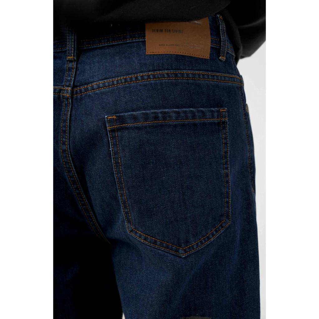 Quần Jean Nam Trơn màu xanh Đậm Form Straight - 10F22DPA011 | LASTORE MENSWEAR