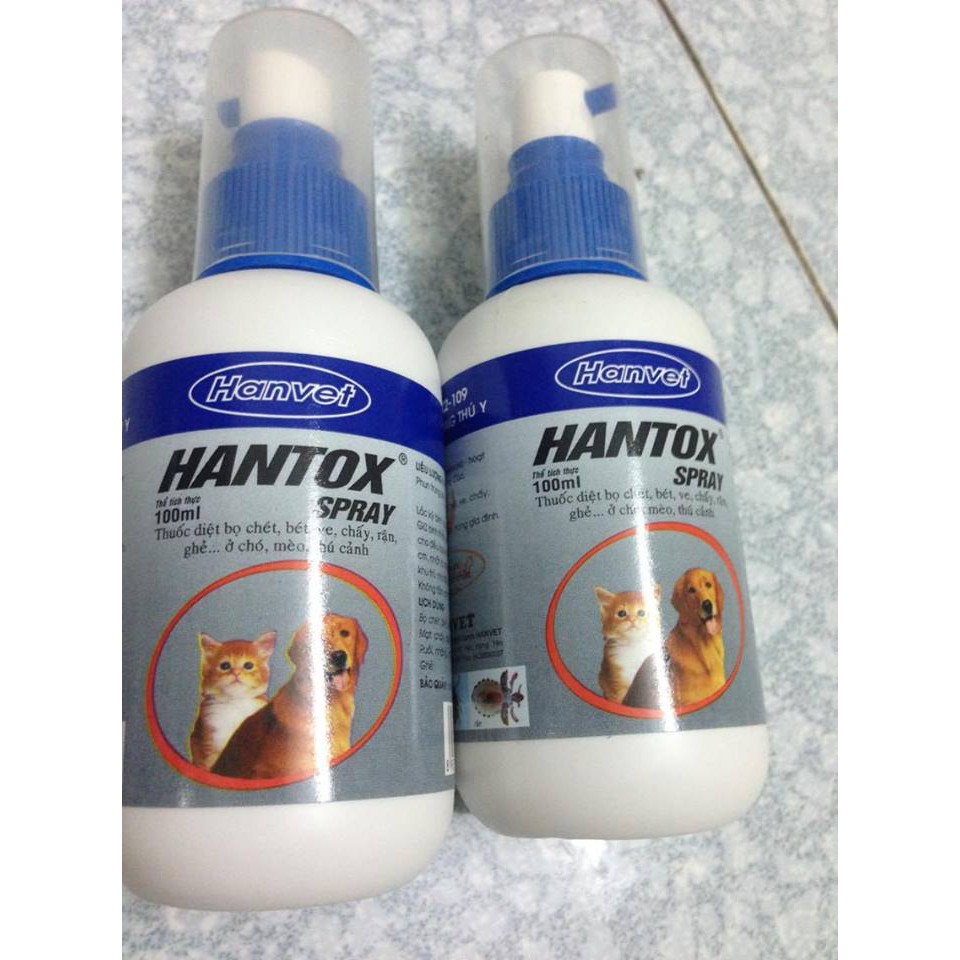 xịt ve rận chó mèo hantox spray 100ml