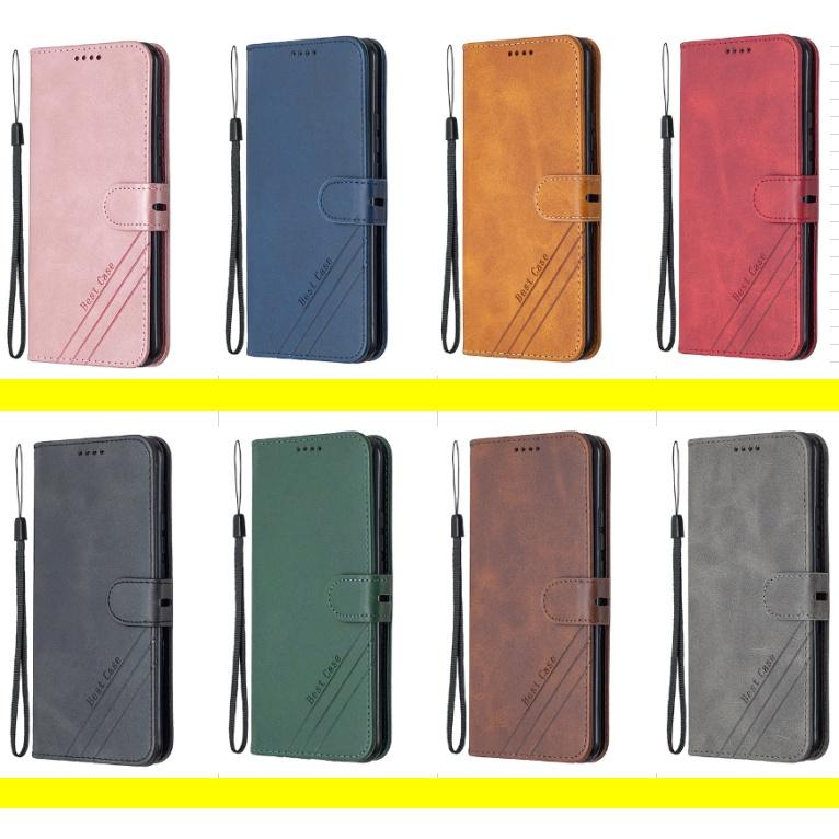 Bao da điện thoại PU mềm chống sốc có ngăn đựng thẻ cho OPPO A53 A53S A54 A74 5G OPPO A94 A95 5G Realme C15