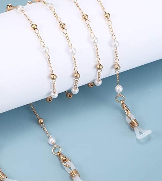 Dây đeo mắt kiếng mix hạt bi tròn và ngọc trai chuỗi glasses chain cá tính dây đeo khẩu trang chống rơi