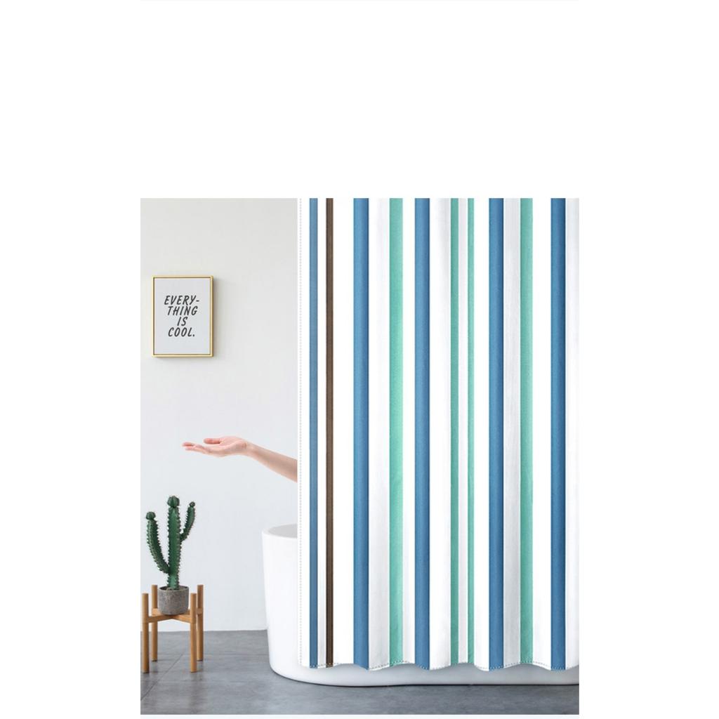 Rèm Nhà Tắm, Phòng Tắm Không Thấm Nước Vải Polyester, Họa Tiết Vạch Sọc (2x2.8m)