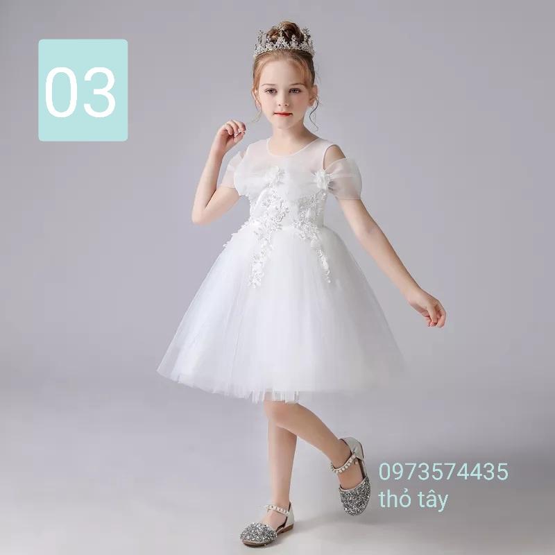 Đầm công chúa trắng cho bé 7kg-48kg