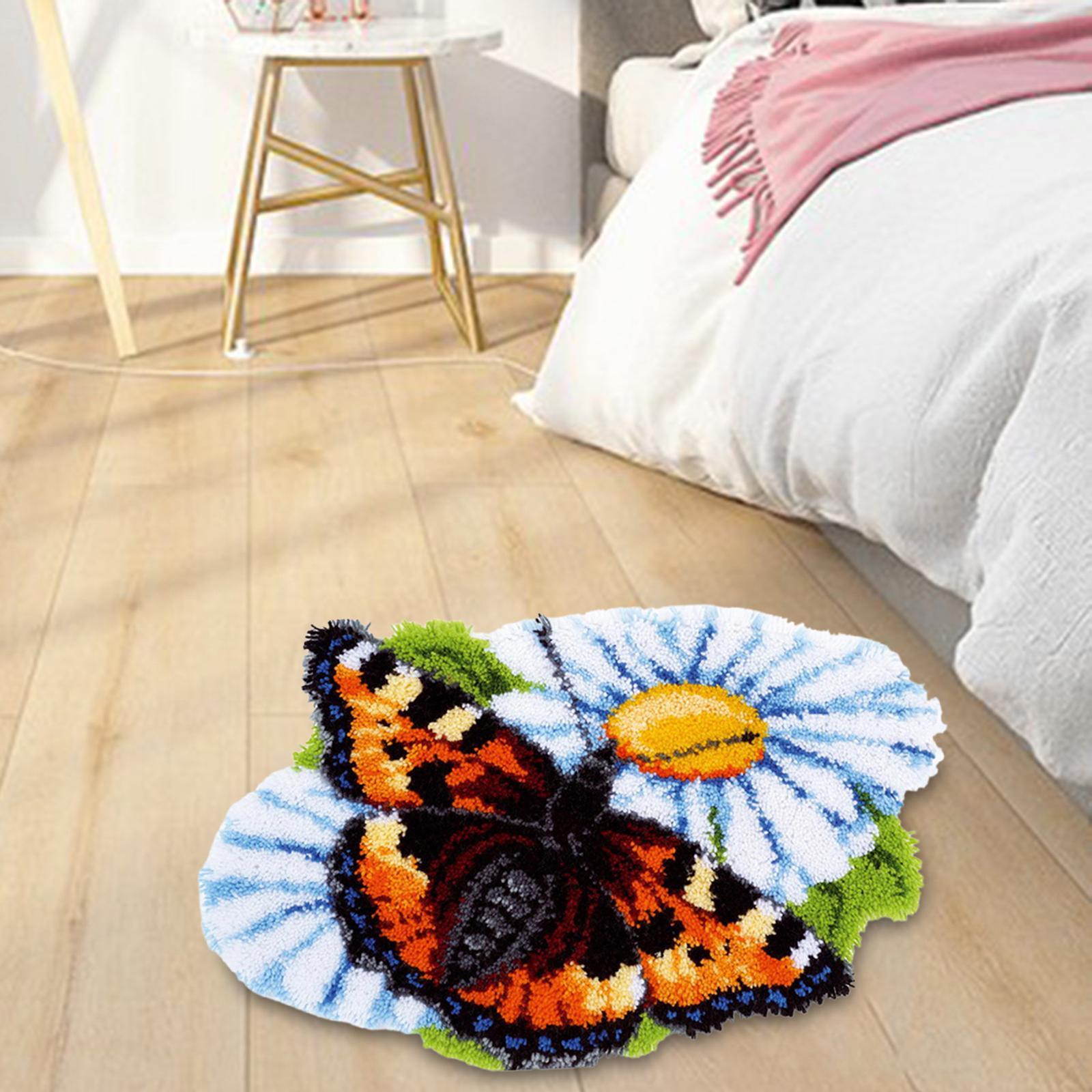 Creative Latch Hook Rug Kits Handcraft Crocheting DIY Unfinished Cross Stitch for Carpet Cushion Doormat Accessories Adults and Kids