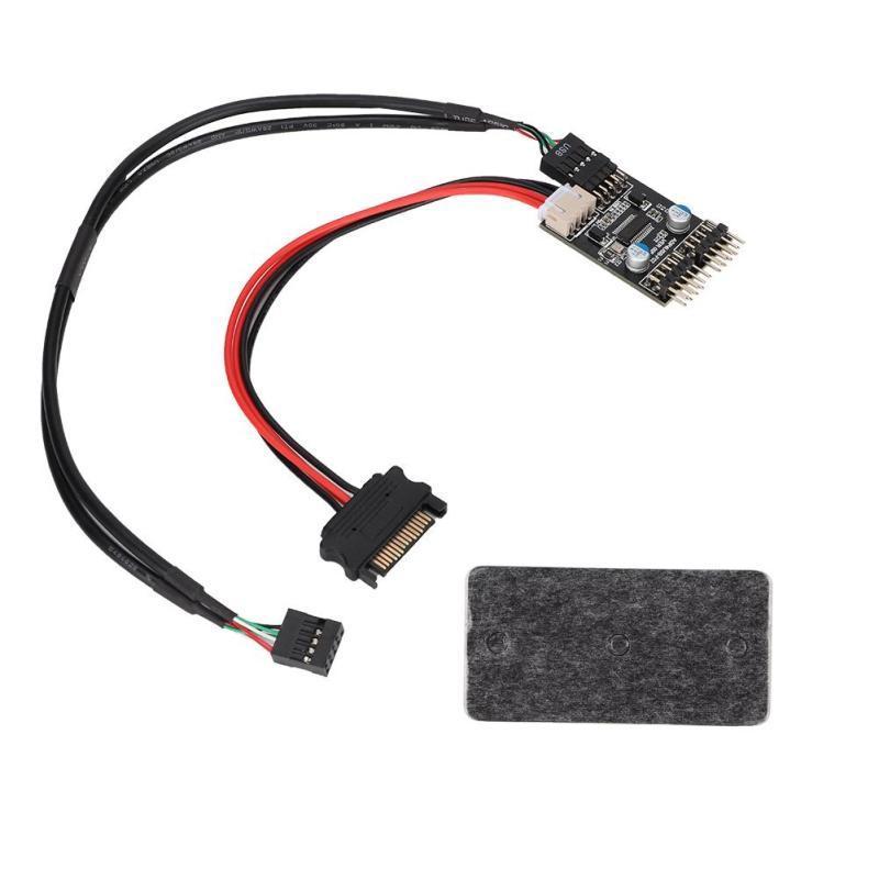 1 Male to 2 Male Port USB 2.0 Header 9PIN to Dual 9PIN Extension HUB with SATA Power Cable